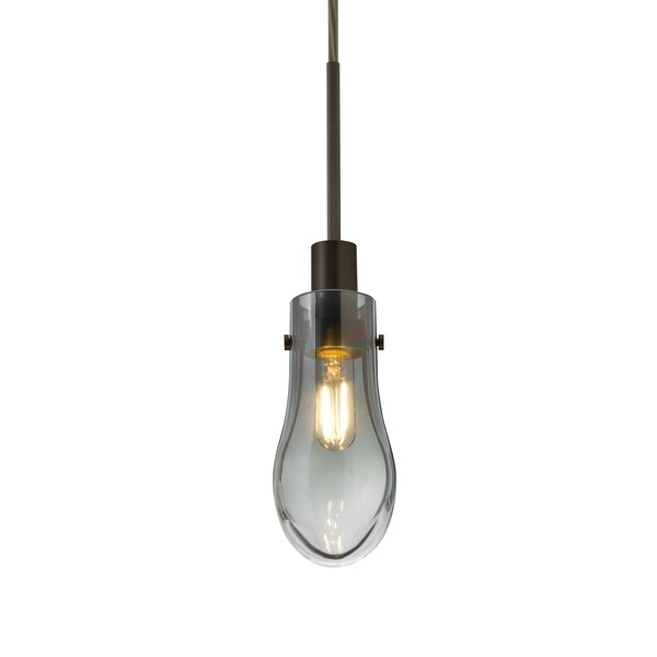 Besa Lighting Wish Cord Pendant, Smoke/Clear, Bronze Finish, 1x40W Incandescent 1JT-WISHSM-BR - main